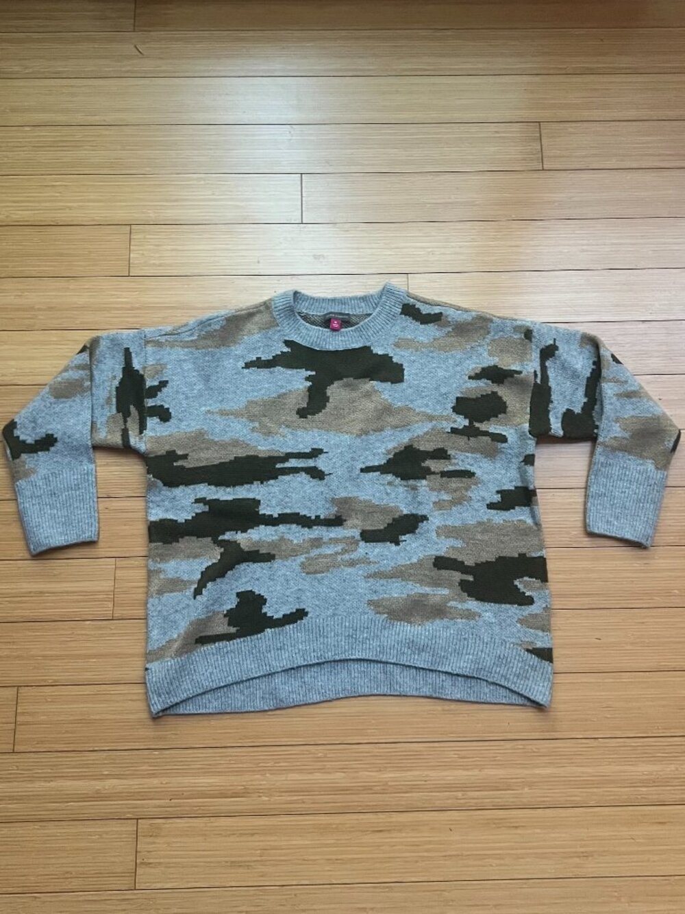 Vince Camuto Women's Camo Crewneck Knit Sweater